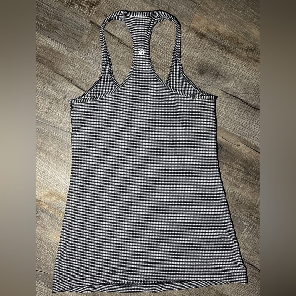Lululemon Black & White Gingham Racerback Tank Top - Size 6